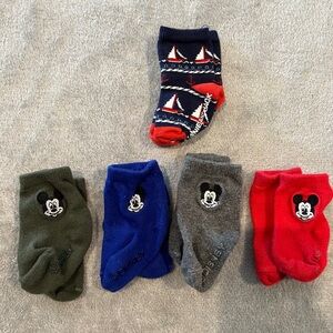 EUC 6-12M Janie & Jack and Disney Mickey Mouse Sock Lot